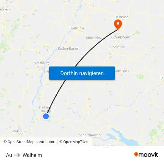 Au to Walheim map