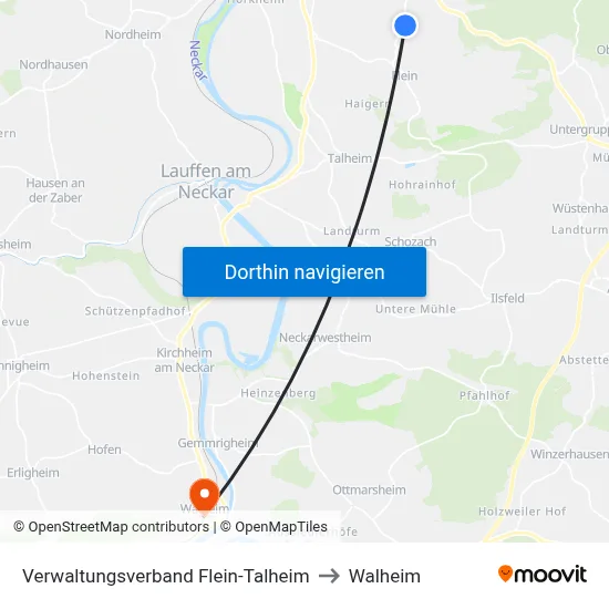 Verwaltungsverband Flein-Talheim to Walheim map