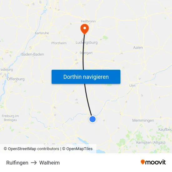 Rulfingen to Walheim map