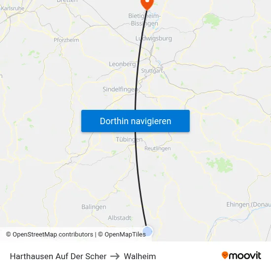 Harthausen Auf Der Scher to Walheim map