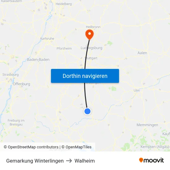 Gemarkung Winterlingen to Walheim map