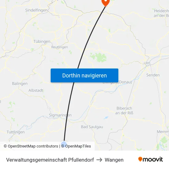 Verwaltungsgemeinschaft Pfullendorf to Wangen map