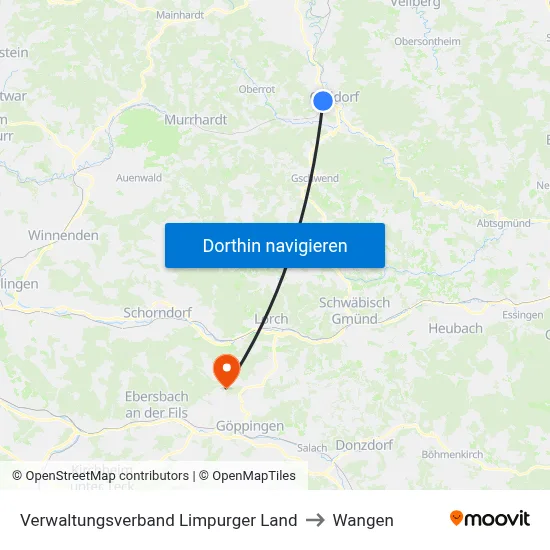 Verwaltungsverband Limpurger Land to Wangen map