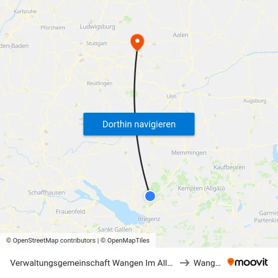 Verwaltungsgemeinschaft Wangen Im Allgäu to Wangen map