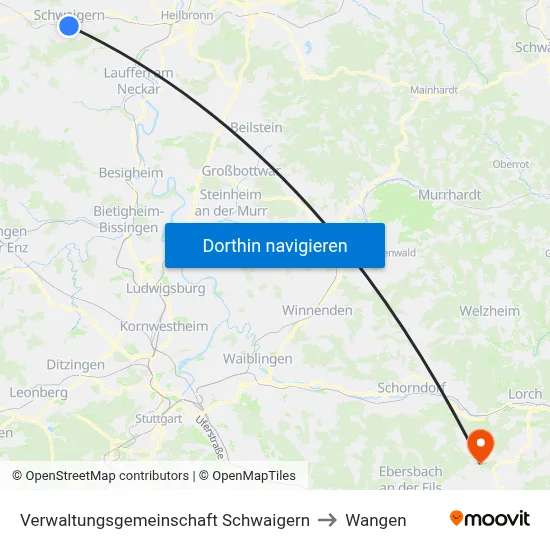 Verwaltungsgemeinschaft Schwaigern to Wangen map