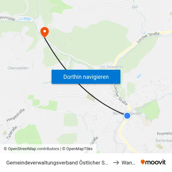 Gemeindeverwaltungsverband Östlicher Schurwald to Wangen map