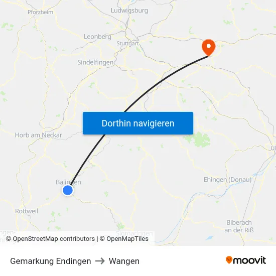 Gemarkung Endingen to Wangen map