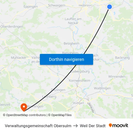 Verwaltungsgemeinschaft Obersulm to Weil Der Stadt map