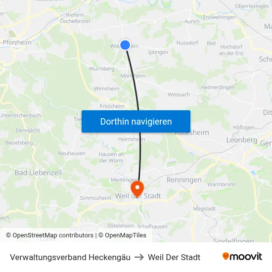 Verwaltungsverband Heckengäu to Weil Der Stadt map