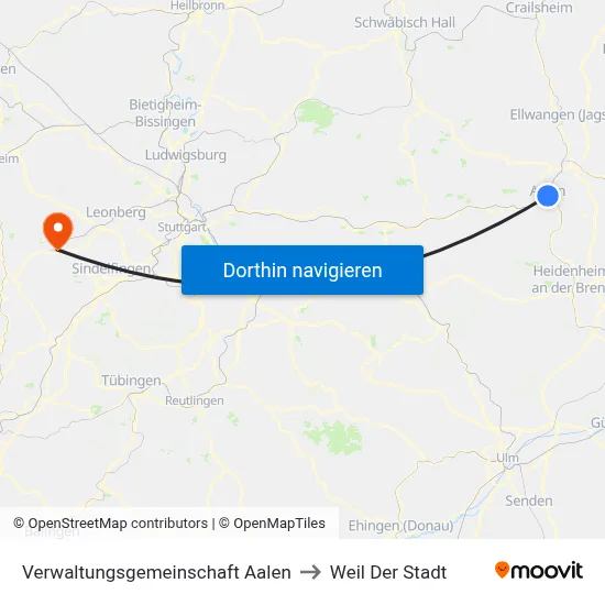 Verwaltungsgemeinschaft Aalen to Weil Der Stadt map