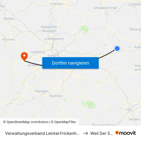 Verwaltungsverband Leintal-Frickenhofer Höhe to Weil Der Stadt map