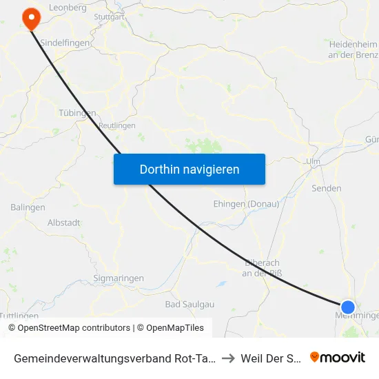 Gemeindeverwaltungsverband Rot-Tannheim to Weil Der Stadt map