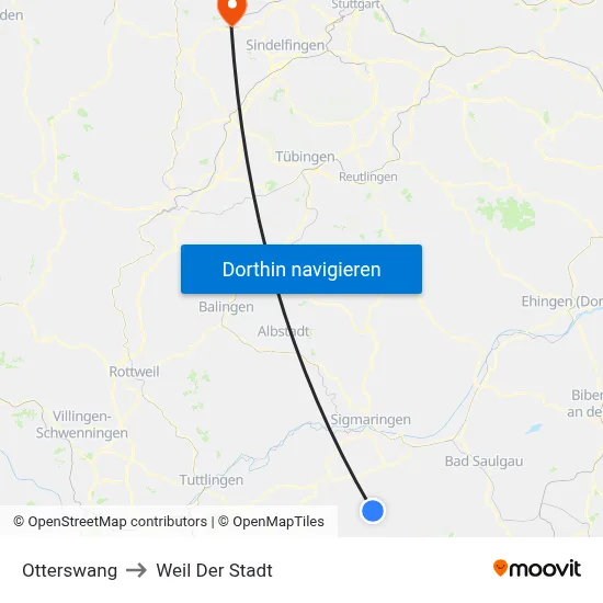 Otterswang to Weil Der Stadt map