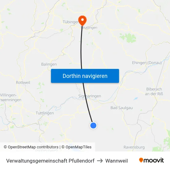 Verwaltungsgemeinschaft Pfullendorf to Wannweil map