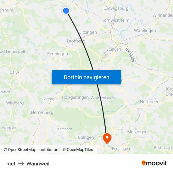 Riet to Wannweil map