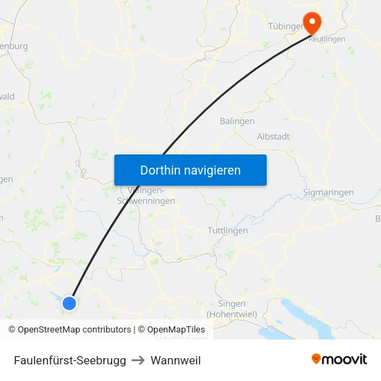 Faulenfürst-Seebrugg to Wannweil map