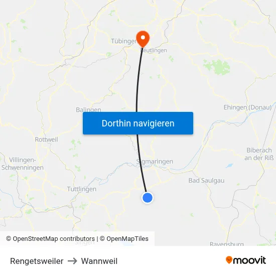 Rengetsweiler to Wannweil map