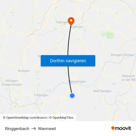 Ringgenbach to Wannweil map