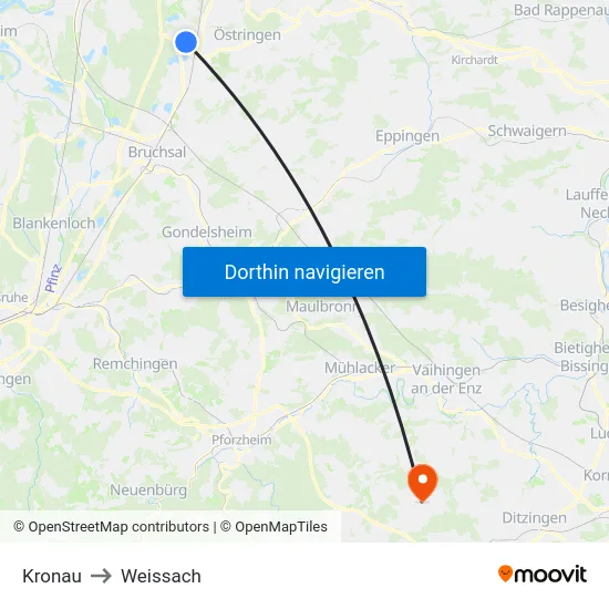 Kronau to Weissach map