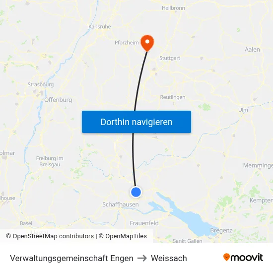Verwaltungsgemeinschaft Engen to Weissach map
