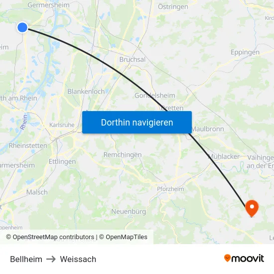 Bellheim to Weissach map