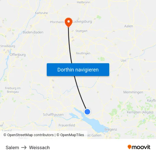 Salem to Weissach map