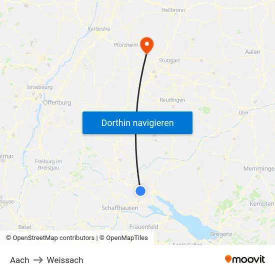Aach to Weissach map