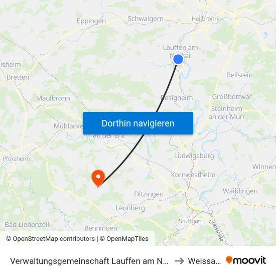 Verwaltungsgemeinschaft Lauffen am Neckar to Weissach map