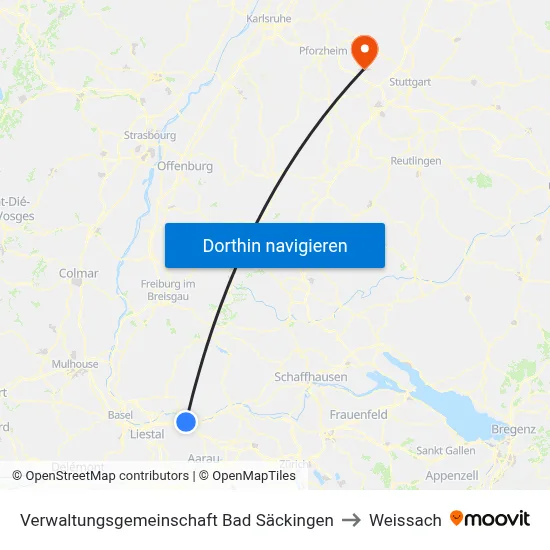 Verwaltungsgemeinschaft Bad Säckingen to Weissach map