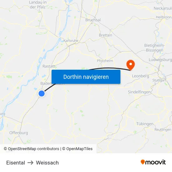 Eisental to Weissach map