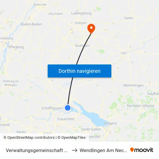Verwaltungsgemeinschaft Höri to Wendlingen Am Neckar map
