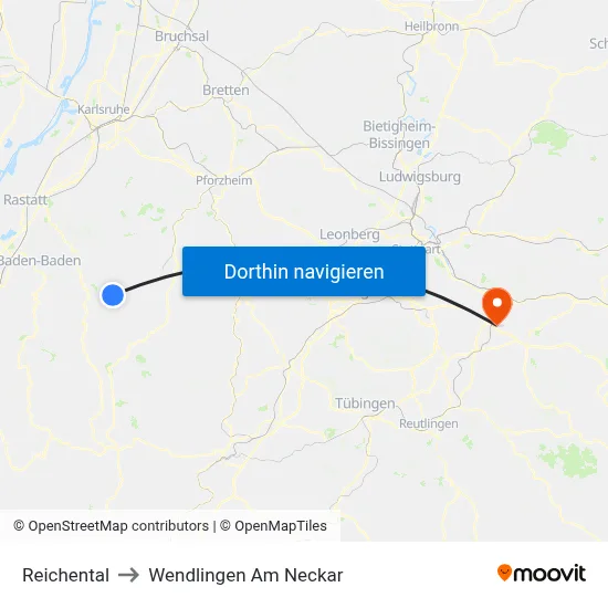 Reichental to Wendlingen Am Neckar map