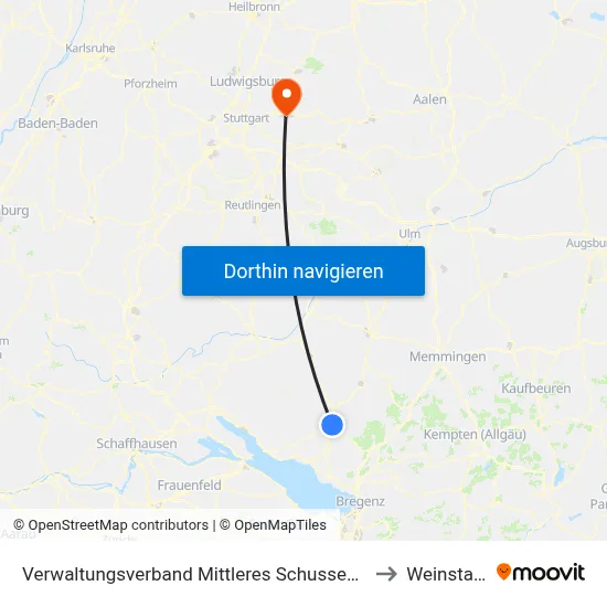 Verwaltungsverband Mittleres Schussental to Weinstadt map