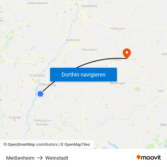 Meißenheim to Weinstadt map