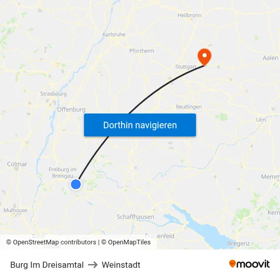 Burg Im Dreisamtal to Weinstadt map