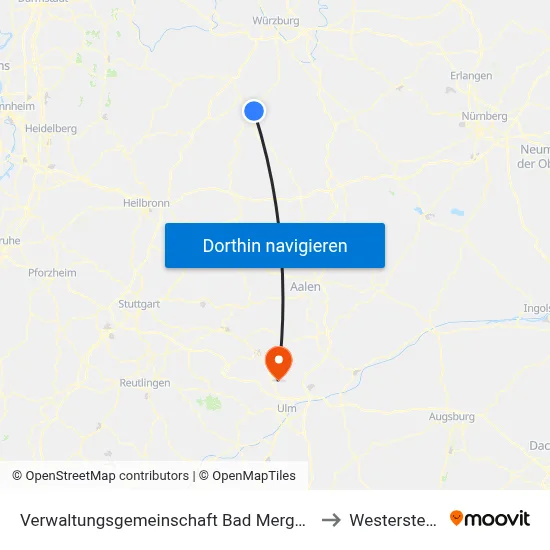 Verwaltungsgemeinschaft Bad Mergentheim to Westerstetten map
