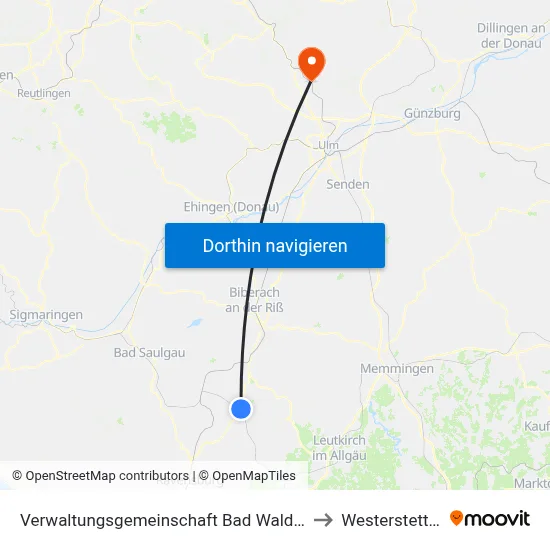 Verwaltungsgemeinschaft Bad Waldsee to Westerstetten map