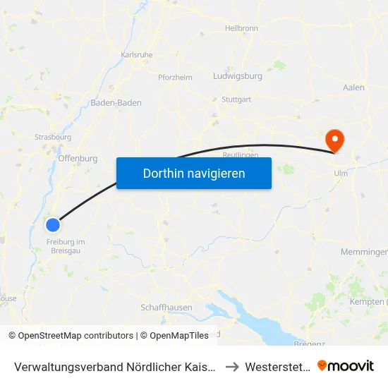 Verwaltungsverband Nördlicher Kaiserstuhl to Westerstetten map