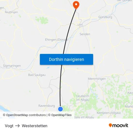 Vogt to Westerstetten map
