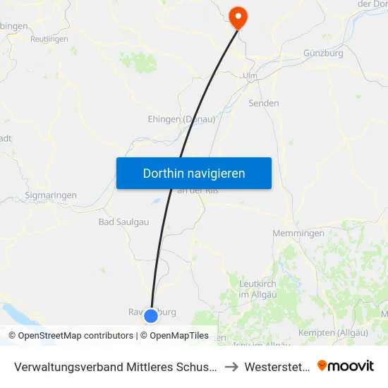Verwaltungsverband Mittleres Schussental to Westerstetten map