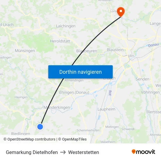 Gemarkung Dietelhofen to Westerstetten map