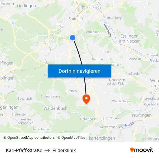 Karl-Pfaff-Straße to Filderklinik map