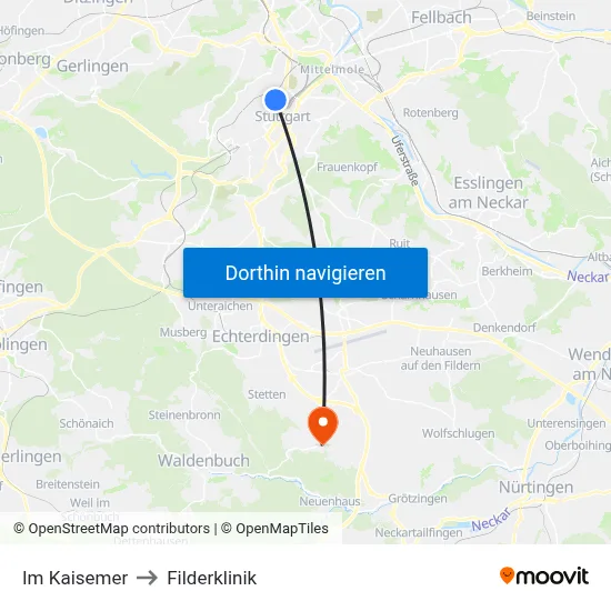 Im Kaisemer to Filderklinik map