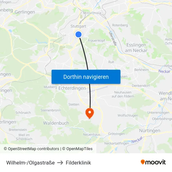 Wilhelm-/Olgastraße to Filderklinik map