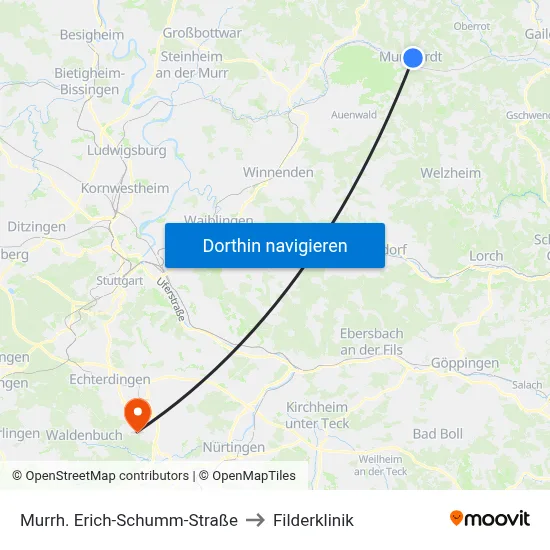 Murrh. Erich-Schumm-Straße to Filderklinik map