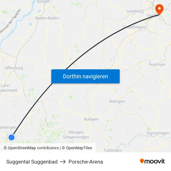 Suggental Suggenbad to Porsche-Arena map