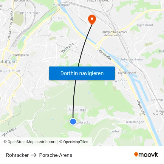 Rohracker to Porsche-Arena map