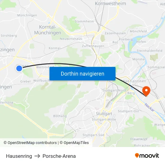 Hausenring to Porsche-Arena map