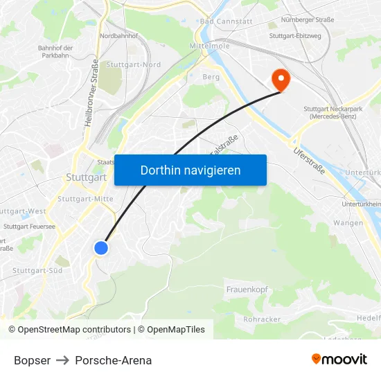 Bopser to Porsche-Arena map