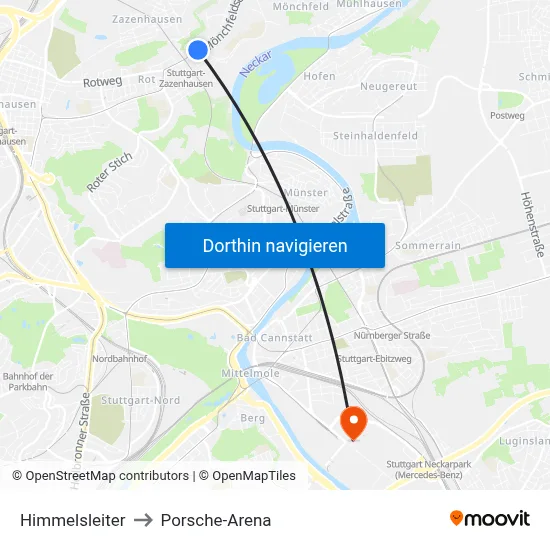 Himmelsleiter to Porsche-Arena map